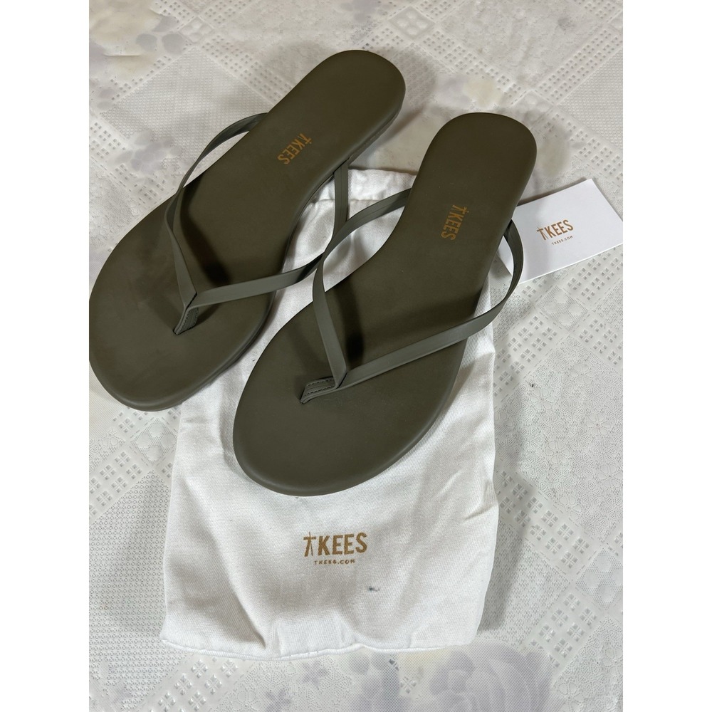 Tkees Womens Lily Vegan Matte Green  Flip Flop Sandals Sz Usa 10 Eur 41